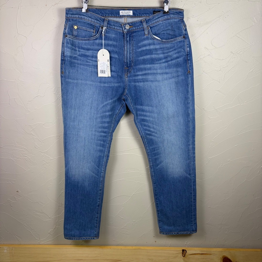 NWT Ace Rivington Men's Athletic Taper‎ Jeans Candiani Denim Altered Hem W36 L30